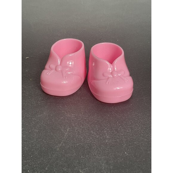 Miniature Pink Doll Shoes With Bow Design Cake Toppers Baby Shower - Picture 1 of 6